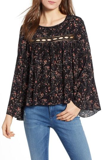Women's Lira Clothing Olivia Floral Print Blouse - Black