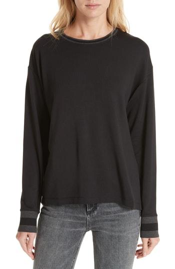 Women's Rag & Bone/jean Reily Split Back Top, Size - Black