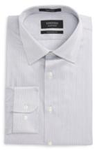 Men's Nordstrom Men's Shop Traditional Fit Stripe Dress Shirt .5 32/33 - Grey