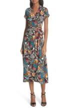 Women's Veronica Beard Serena Print Wrap Dress - Blue