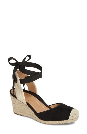 Women's Vionic Maris Orthaheel Espadrille Wedge Sandal M - Black