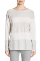 Women's Fabiana Filippi Popcorn Stripe Metallic Knit Sweater Us / 42 It - Grey