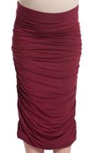Women's Lilac Clothing Ruched Maternity Midi Skirt - Red