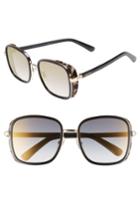 Women's Jimmy Choo Elva 54mm Square Sunglasses - Black/ Gold/ Leopard