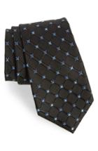 Men's Nordstrom Men's Shop Cambridge Grid Silk Tie, Size - Black