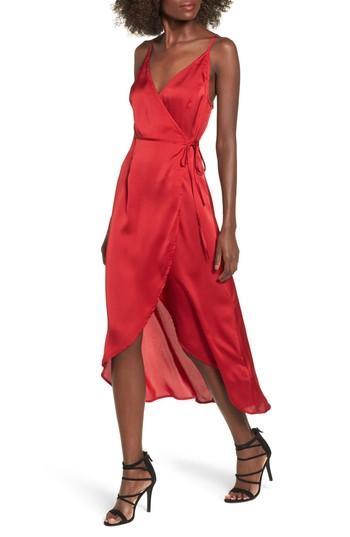 Women's Somedays Lovin Evening Sun Satin Wrap Dress - Red