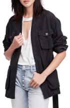 Women's Free People In Our Nature Cargo Jacket - Black
