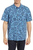 Men's Quiksilver Waterman Collection Tika Inda Forrest Print Sport Shirt, Size - Blue