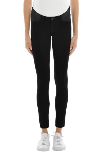 Women's J Brand Mama J Luxe Sateen Maternity Skinny Jeans - Black