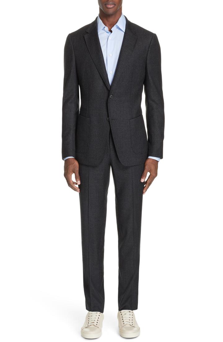 Men's Z Zegna Trim Fit Wash & Go Solid Wool Suit
