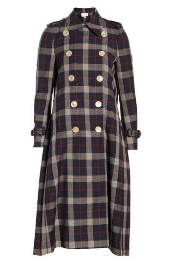 Women's Gucci Oversize Check Pleated Back Coat Us / 42 It - Black