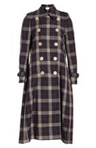 Women's Gucci Oversize Check Pleated Back Coat Us / 42 It - Black