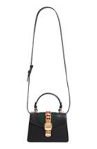Gucci Mini Sylvie Top Handle Leather Shoulder Bag - Black