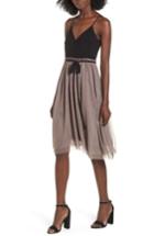 Women's Leith Mixed Media Midi Dress - Brown