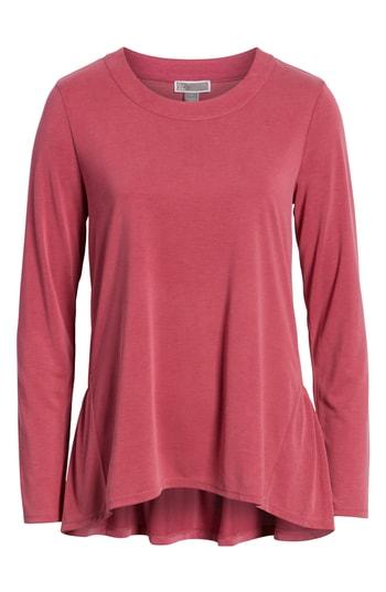 Women's Chelsea28 Ruffle Back Hem Top - Burgundy