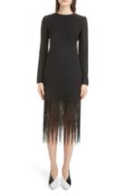 Women's Givenchy Wave Pattern Asymmetrical Silk Marocain Dress Us / 38 Fr - Ivory