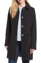 Women's Tahari Sophie Back Pleat Crepe Coat - Black