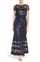 Women's Tadashi Shoji Sequin Lace Blouson Gown