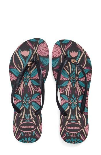 Women's Havaianas 'slim Royal' Flip Flop /36 Br - Black