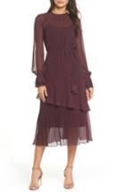 Women's Chelsea28 Pleat Detail Midi Dress - Burgundy