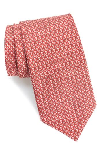 Men's Salvatore Ferragamo Fungo Print Silk Tie, Size - Red