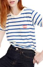Women's J.crew I Beg Your Pardon Pocket Stripe Tee - Beige