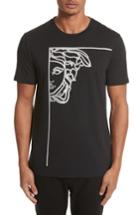 Men's Versace Collection Glitter Stamp Medusa Graphic T-shirt - Black