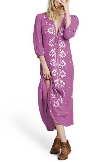 Women's Free People Embroidered Maxi Dress - Purple