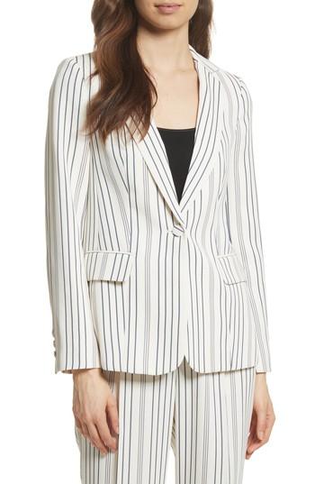 Women's Frame Stripe Blazer - White