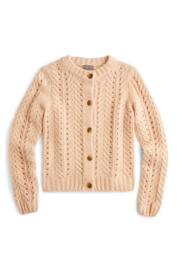 Women's J.crew Point Sur Pointelle Knit Cardigan