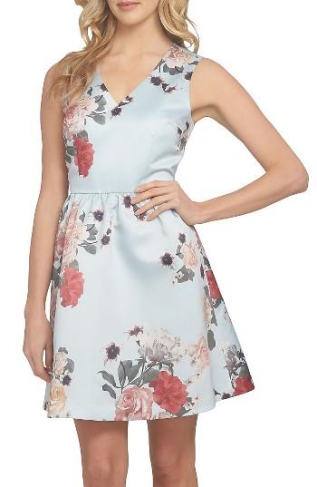 Women's Cece Rose Fit & Flare Dress - Blue