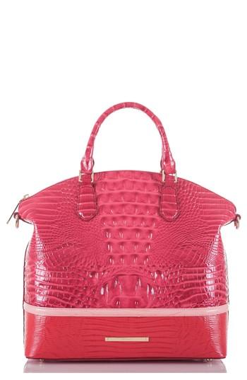 Brahmin Large Duxbury Croc Embossed Leather Satchel - Pink