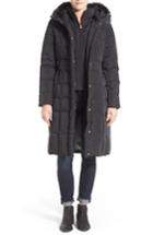Petite Women's Cole Haan Bib Insert Down & Feather Fill Coat P - Black