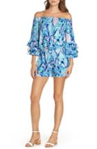 Women's Lilly Pulitzer Calla Romper, Size - Blue
