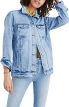 Women's Madewell Distressed Oversize Jean Jacket, Size - Blue