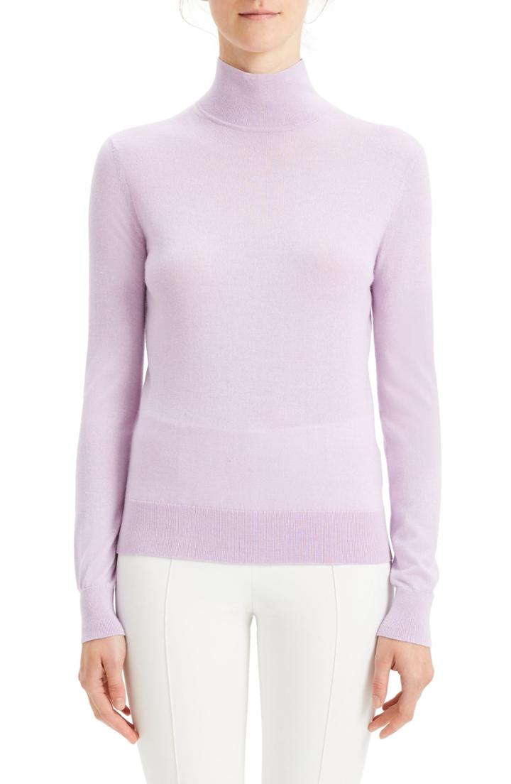 Women's Theory Foundation Mock Neck Sweater, Size - Pink