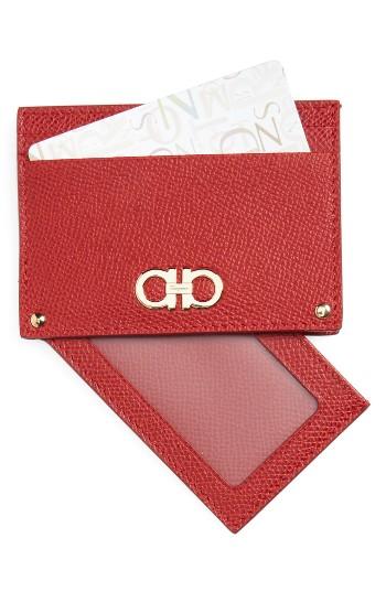 Salvatore Ferragamo Gancio Leather Card Case -