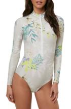 Women's O'neill Collins 365 Hybrid Long Sleeve Rashguard Swimsuit - Grey