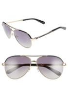 Women's Kate Spade New York Amarissa 59mm Polarized Aviator Sunglasses - Gold/ Black