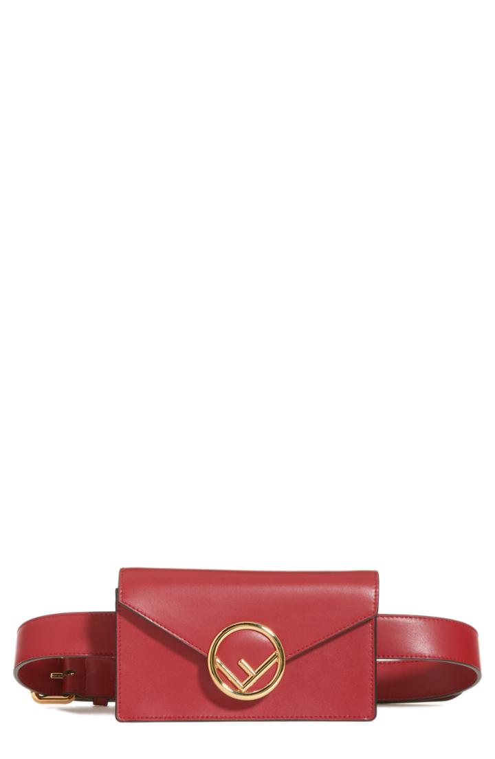 Fendi Liberty Logo Calfskin Leather Belt Bag -