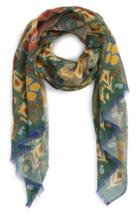 Men's Drakes Kelim Floral Print Scarf, Size - Green