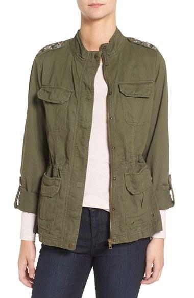 Women's Wit & Wisdom Embellished Epaulet Utility Jacket