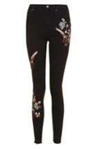 Women's Topshop Jamie Embroidered Skinny Jeans