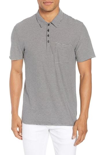 Men's Vince Slim Fit Stripe Polo Shirt, Size - Black