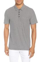 Men's Vince Slim Fit Stripe Polo Shirt, Size - Black
