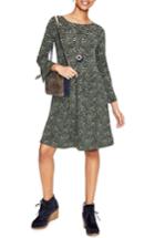 Women's Boden Casual Tie Sleeve Fit & Flare Dress - Green