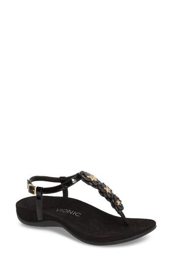 Women's Vionic Paulie T-strap Sandal M - Black