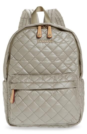 Mz Wallace Small Metro Quilted Oxford Nylon Backpack - Beige