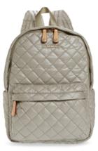Mz Wallace Small Metro Quilted Oxford Nylon Backpack - Beige