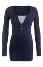 Women's Noppies 'elise' Henley Maternity/nursing Tee, Size - Blue